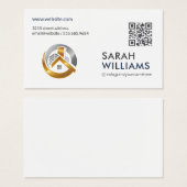 QR-code | Goud Logo onroerend goed Visitekaartje (Voorkant /achterkant)