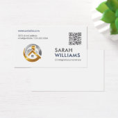 QR-code | Goud Logo onroerend goed Visitekaartje (Bureau)