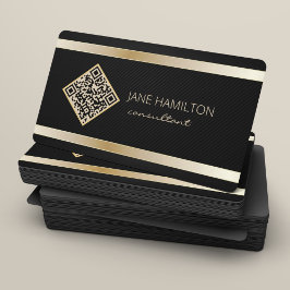 QR Code Goud Modern Profiel Zakelijke Visitekaartk Visitekaartje