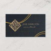 QR-code Goud Modern Visitekaartje (Voorkant)
