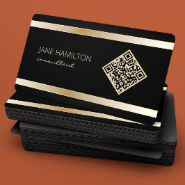 QR-code goud moderne bedrijfsprofielkaart Visitekaartje