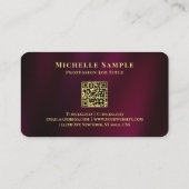 QR Code Goud Tekstnaam Luxe Afgeronde Hoek Visitekaartje (Achterkant)
