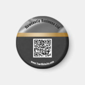 QR Code Goud Zilver Zwart Suede Promoting Business Magneet (Voorkant)
