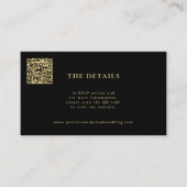 QR code goud zwart bruiloft website gastengegevens Informatiekaartje (Voorkant)