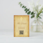 QR CODE  goudbruinkeizersnede de lis bruiloft Informatiekaartje (Staand voorkant)