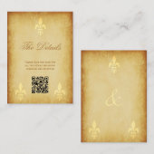 QR CODE  goudbruinkeizersnede de lis bruiloft Informatiekaartje (Voorkant / Achterkant)