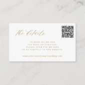 QR CODE goudelegant bruiloft: details Informatiekaartje (Voorkant)