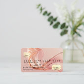 QR Code Gouden Blush Moderne Credit Kaart Stijl Visitekaartje (Staand voorkant)