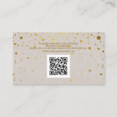 QR Code Gouden Confetti Leren Trouwwebsite Visitekaartje (Voorkant)
