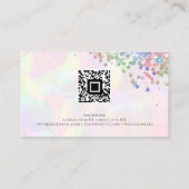 QR Code Gouden Glitter Holografische Gouden Roze S Visitekaartje (Achterkant)