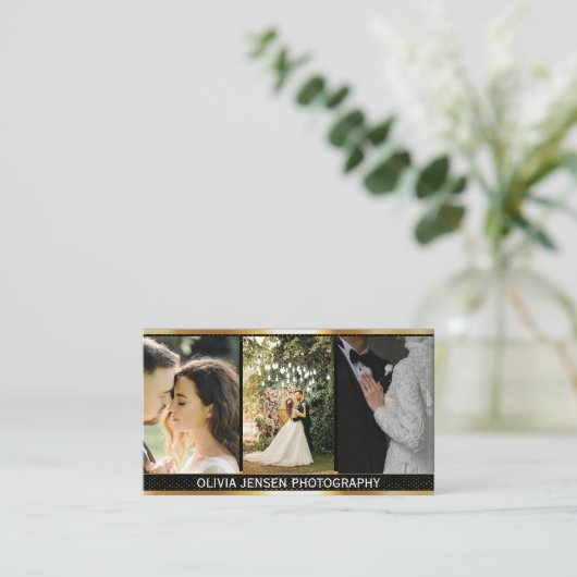 QR code gouden gradiënt verdeler Fotograaf Visitekaartje (Staand voorkant)