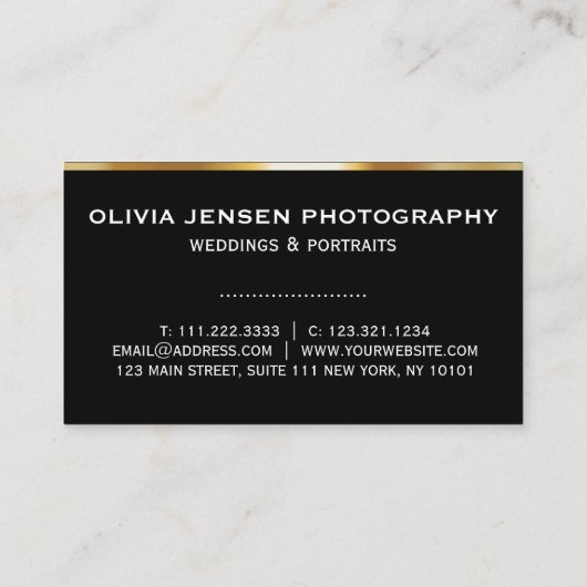 QR code gouden gradiënt verdeler Fotograaf Visitekaartje (Achterkant)