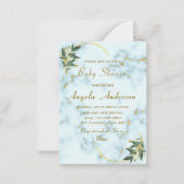 QR Code Gouden Marmeren Baby Shower Uitnodigingen (Voorkant)