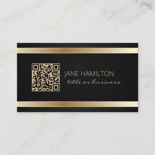 QR-code gouden moderne profiel visitekaartje (Voorkant)