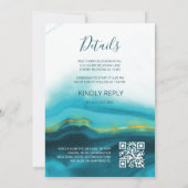 QR-code | Gouden Schildpadden Blauwgroen Ink Agaat Kaart (Achterkant)