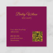 QR code gouden stippen patroon modern Vierkante Visitekaartje (Achterkant)