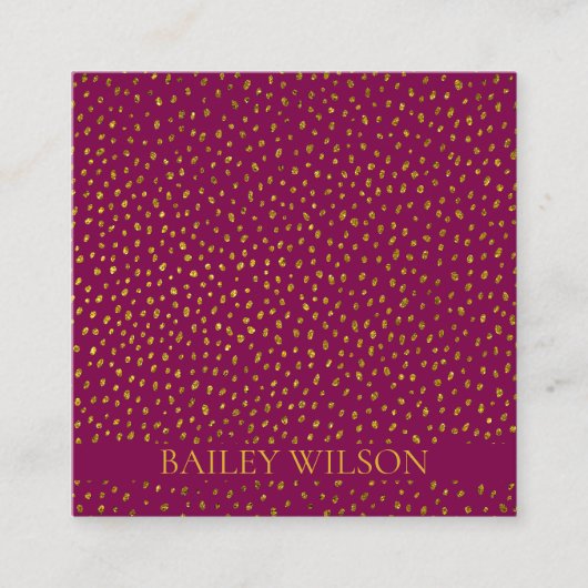 QR code gouden stippen patroon modern Vierkante Visitekaartje (Voorkant)