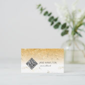 QR Code Gouden Textuur Visitekaartje (Staand voorkant)