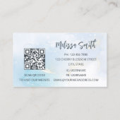 QR-code | Gouden Tribale Schildpad Blauwe Zakelijk Visitekaartje (Achterkant)