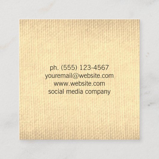 QR-code | goudweefsel Vierkante Visitekaartje (Achterkant)