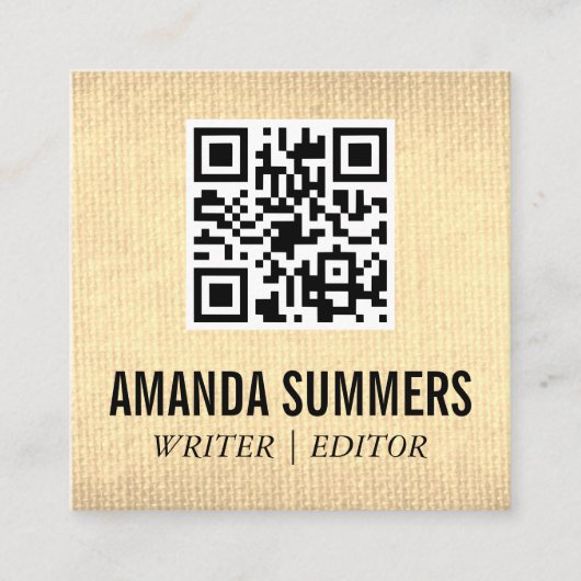QR-code | goudweefsel Vierkante Visitekaartje (Voorkant)