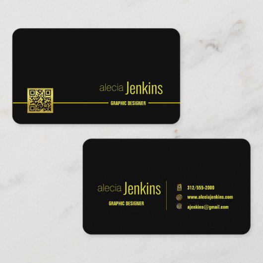 "qr code" grafisch ontwerpervisitekaartje visitekaartje (Voorkant / Achterkant)