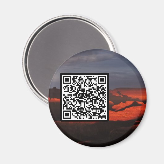  QR Code Grand Canyon Sunset Storm Magneet (Voorkant / Achterkant)
