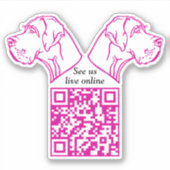 QR-code Great Dane Vinyl Sticker (Voorkant)