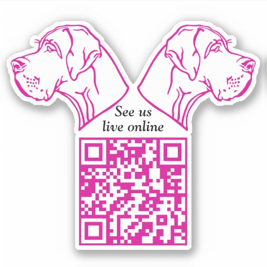 QR-code Great Dane Vinyl Sticker (Voorkant)