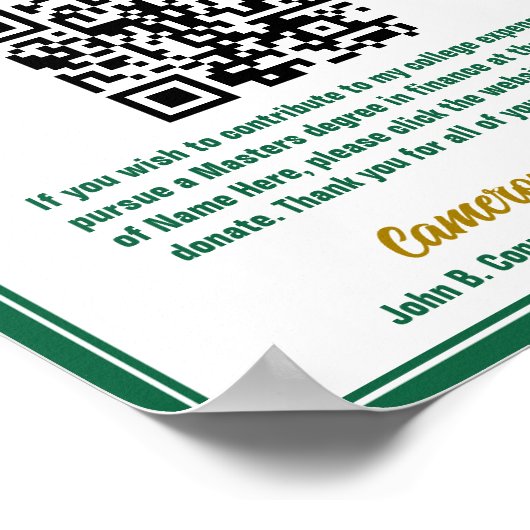 QR-code Green Afstuderen College Fund Poster (Hoek)