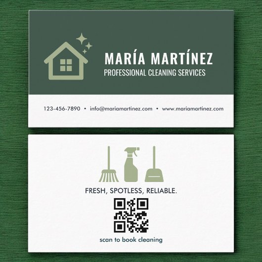 QR Code Green Eco House Schoonmaakdiensten Visitekaartje