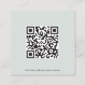 QR Code Greenery Wedding Online RSVP-kaarten Vierkante Visitekaartje (Achterkant)