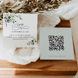 QR Code Greenery Wedding Online RSVP-kaarten Vierkante Visitekaartje<br><div class="desc">Deze aanpasbare RSVP-kaart van het visitekaartje is ontworpen om te coördineren met ons Boho Greenery bruiloft collectie,  biedt waterverf groene bladeren met kalligrafiekst,  in combinatie met een klasbare serif in zwart met een optie om een QR-code aan de achterzijde toe te voegen. Overeenkomende objecten beschikbaar.</div>
