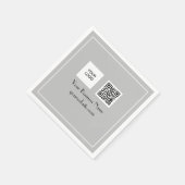 QR Code Grijs Business Logo Minimalist Servet (Hoek)