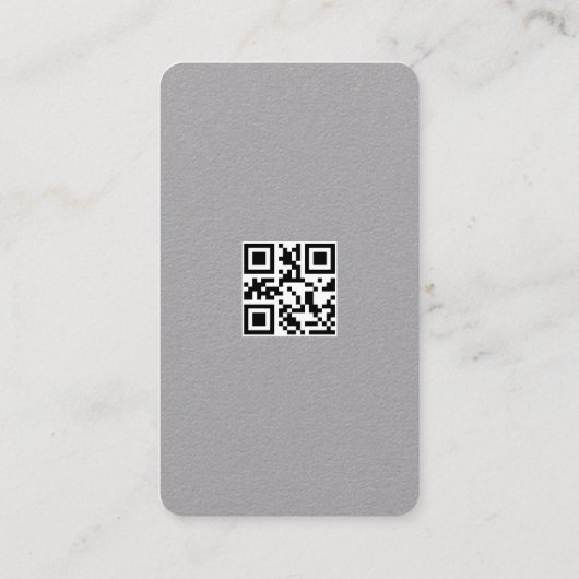 QR Code Grijs Modern Professioneel Exclusief Visitekaartje (Achterkant)