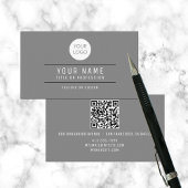 QR Code Grijs Naam Professionele Logo Contactkaartje