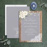 QR Code Grijs Rustic Wood Lace Script Weddenschap Kaart<br><div class="desc">We zijn zo blij met deze trendy lichtgrijze, rustige trouwuitnodiging. Het was niet makkelijk om met een roestachtig lichtgrijs design te komen dat we aan onze esthetische eisen hadden voldaan, maar toen deden we het, en nu zijn we verliefd! Met handgeschreven scripttypografie, witte waterverf florals, een geërfte barnwood textuur, faux...</div>