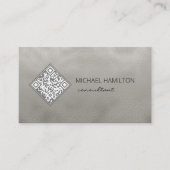 QR-code grijs Shimmer-Visitekaartje Visitekaartje (Voorkant)