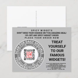 QR Code Grijze Business Marketing Cool Adverteren Briefkaart