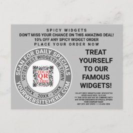 QR Code Grijze Business Marketing Cool Adverteren Briefkaart