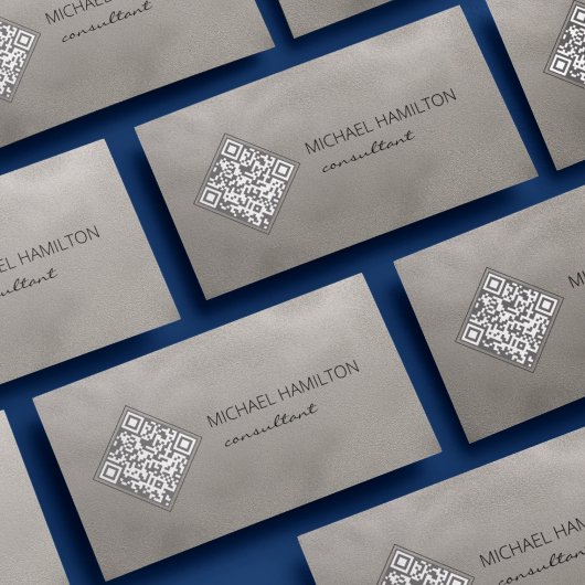 QR-code grijze glans visitekaartje