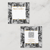 QR-code Grijze goudvloed Vertonende Kaarten Vierkante Visitekaartje (Voorkant / Achterkant)