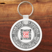 QR-code Grijze zakelijke marketing Afzonderlijke a Sleutelhanger (Voorkant)