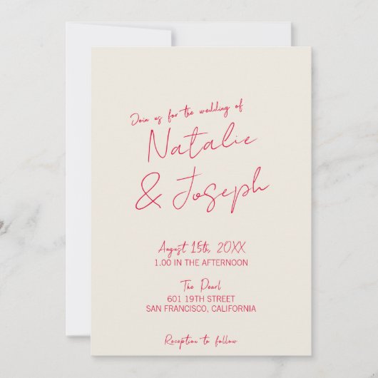 QR-code grillige handgeschreven leuke retro bruilo Kaart (Voorkant)