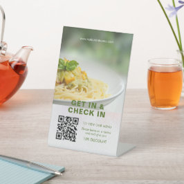 QR-code groen digitaal menu voeg URL-voetstuk bord Reclamebord Met Voetstuk