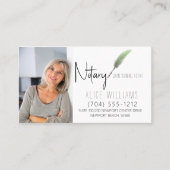 QR Code Groen en Witte Minimale Notarische Foto Visitekaartje (Voorkant)