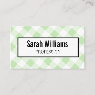 QR Code Groen Gingham Schotland Elegante Visitekaa Visitekaartje