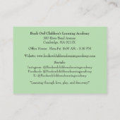 QR Code Groen Kleuterschool Kleuterleidster Visitekaartje (Achterkant)