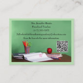 QR Code Groen Kleuterschool Kleuterleidster Visitekaartje (Voorkant)