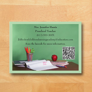 QR Code Groen Kleuterschool Kleuterleidster Visitekaartje